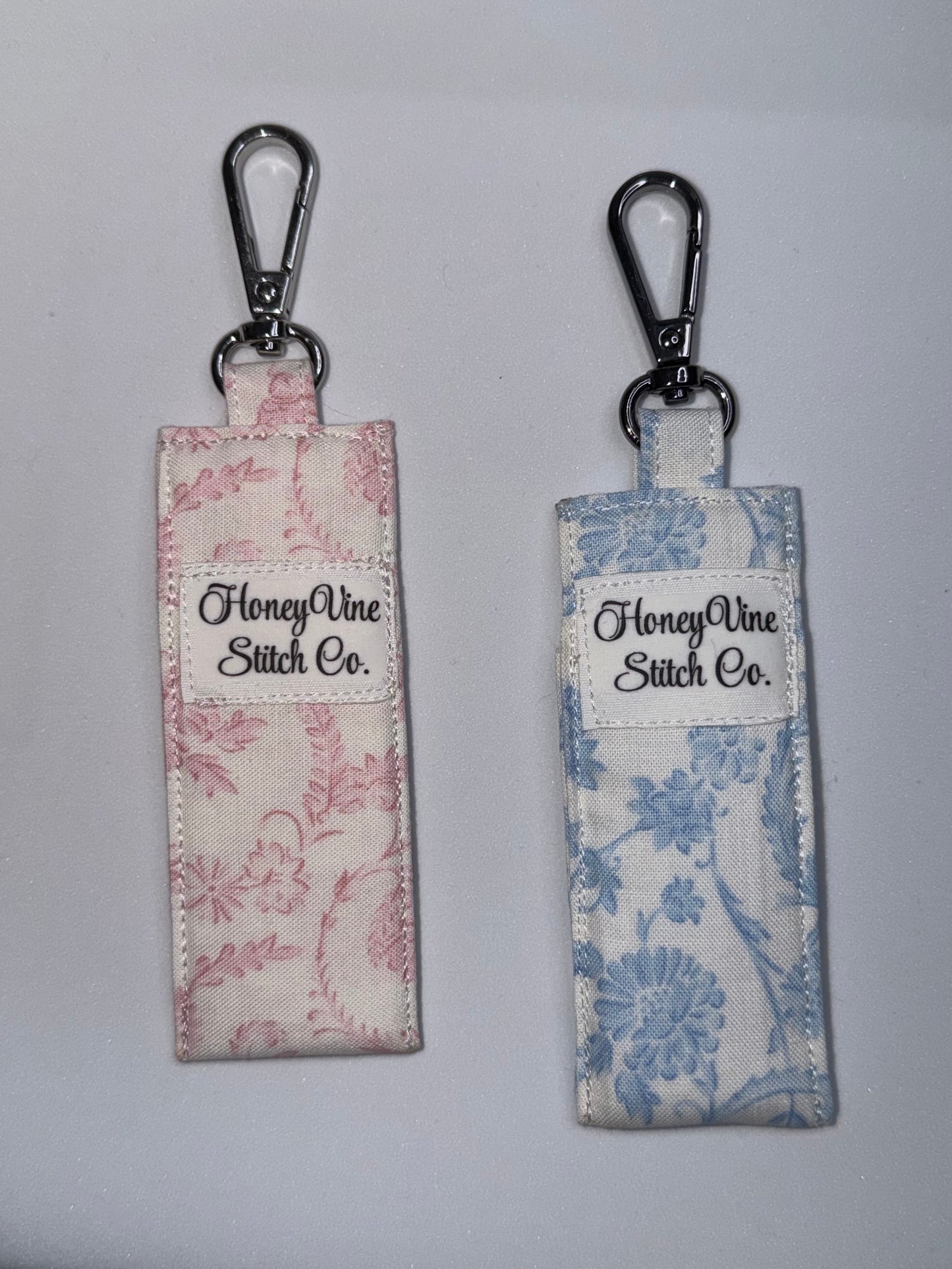 Blush Bloom Lip Balm Holder Keychain