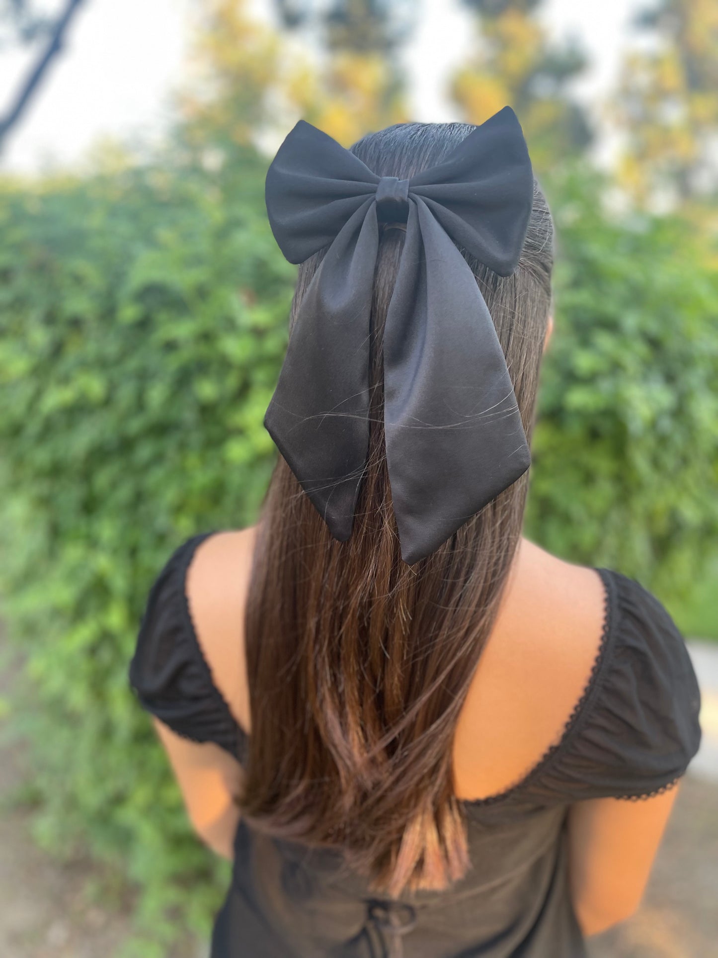 Midnight Satin Bow