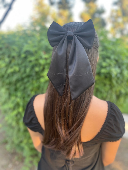 Satin Noir Bow