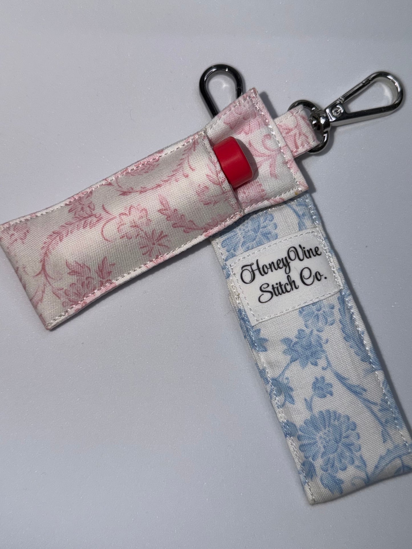 Blush Bloom Lip Balm Holder Keychain