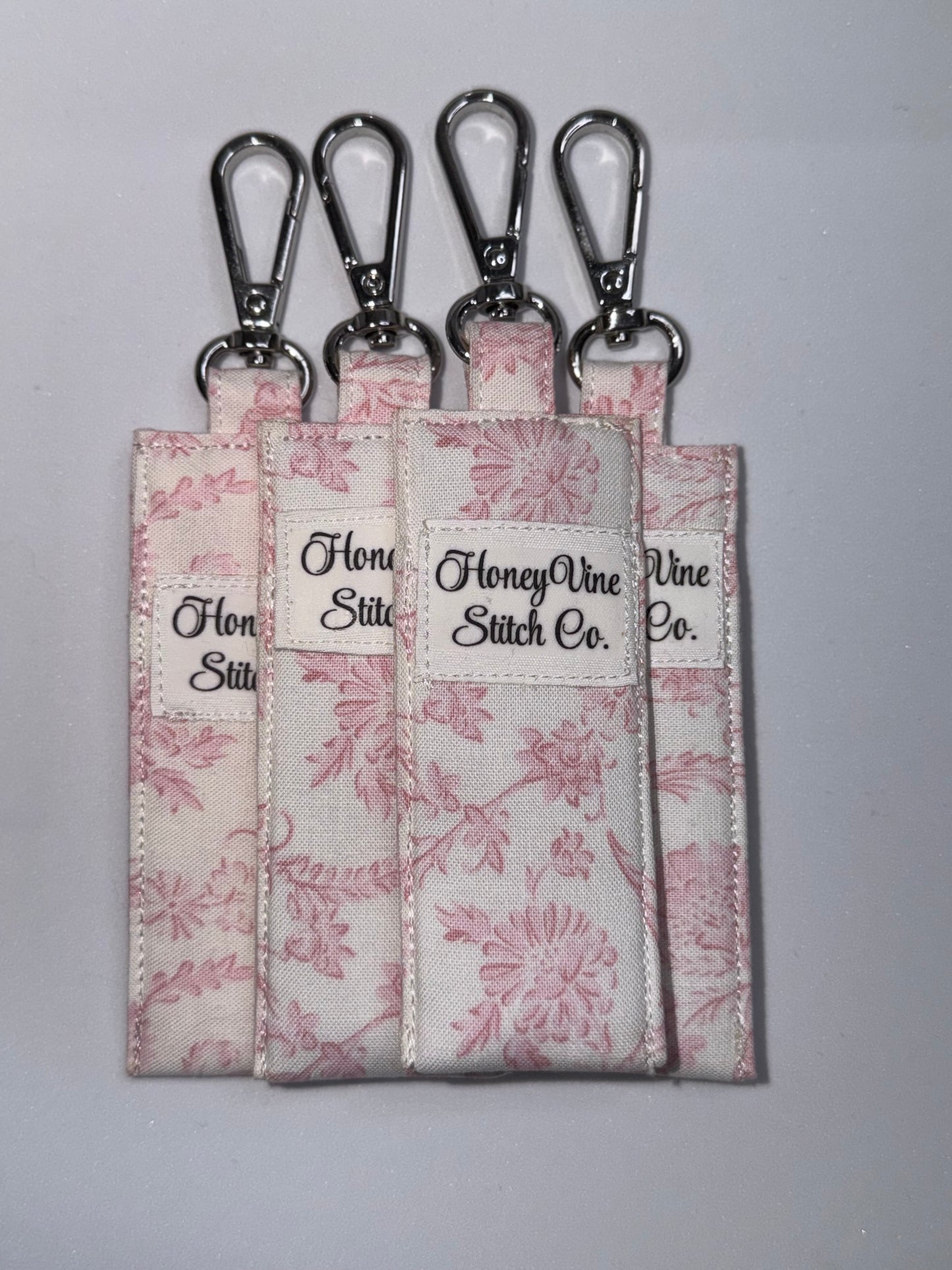 Blush Bloom Lip Balm Holder Keychain