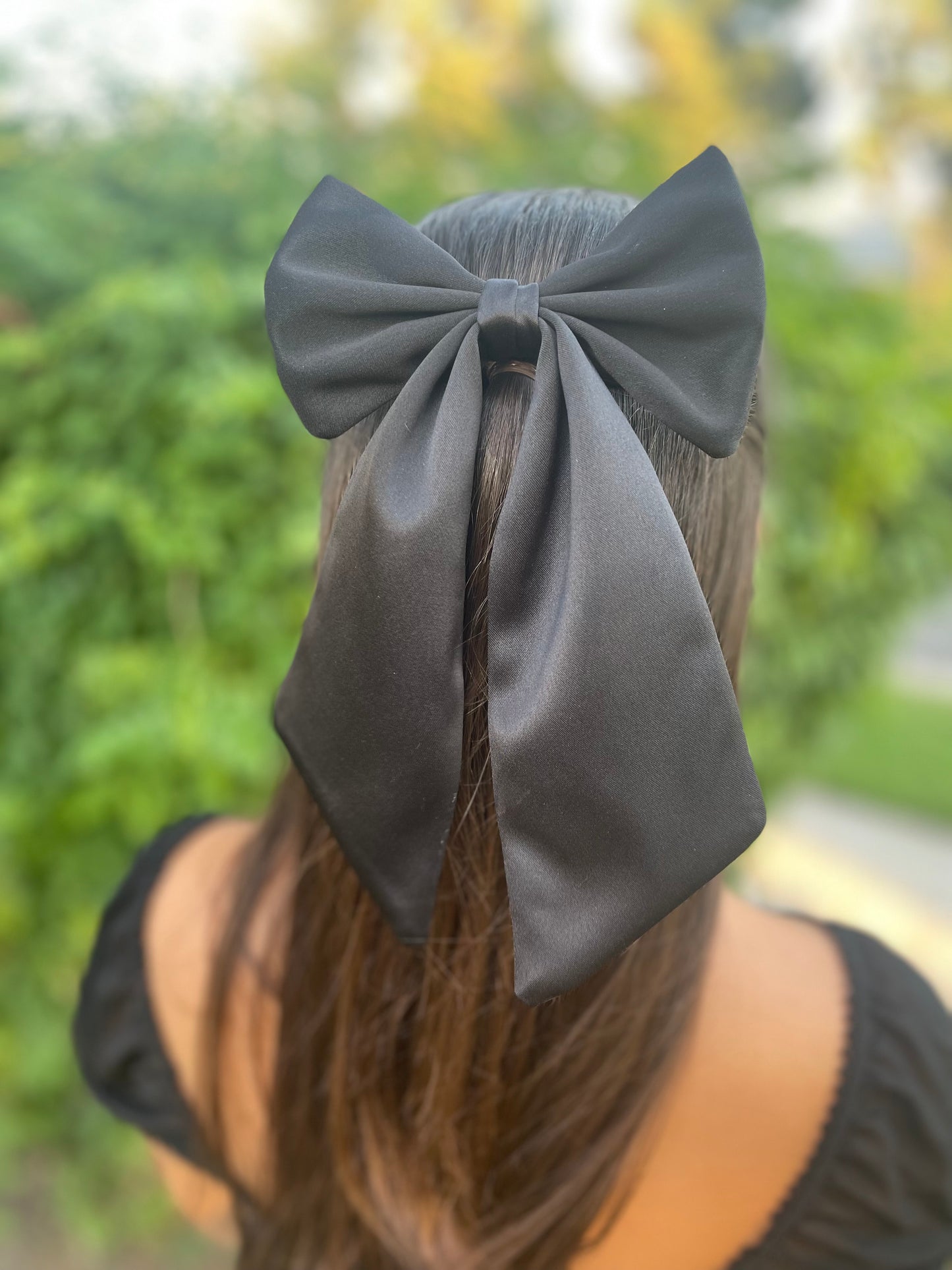 Midnight Satin Bow