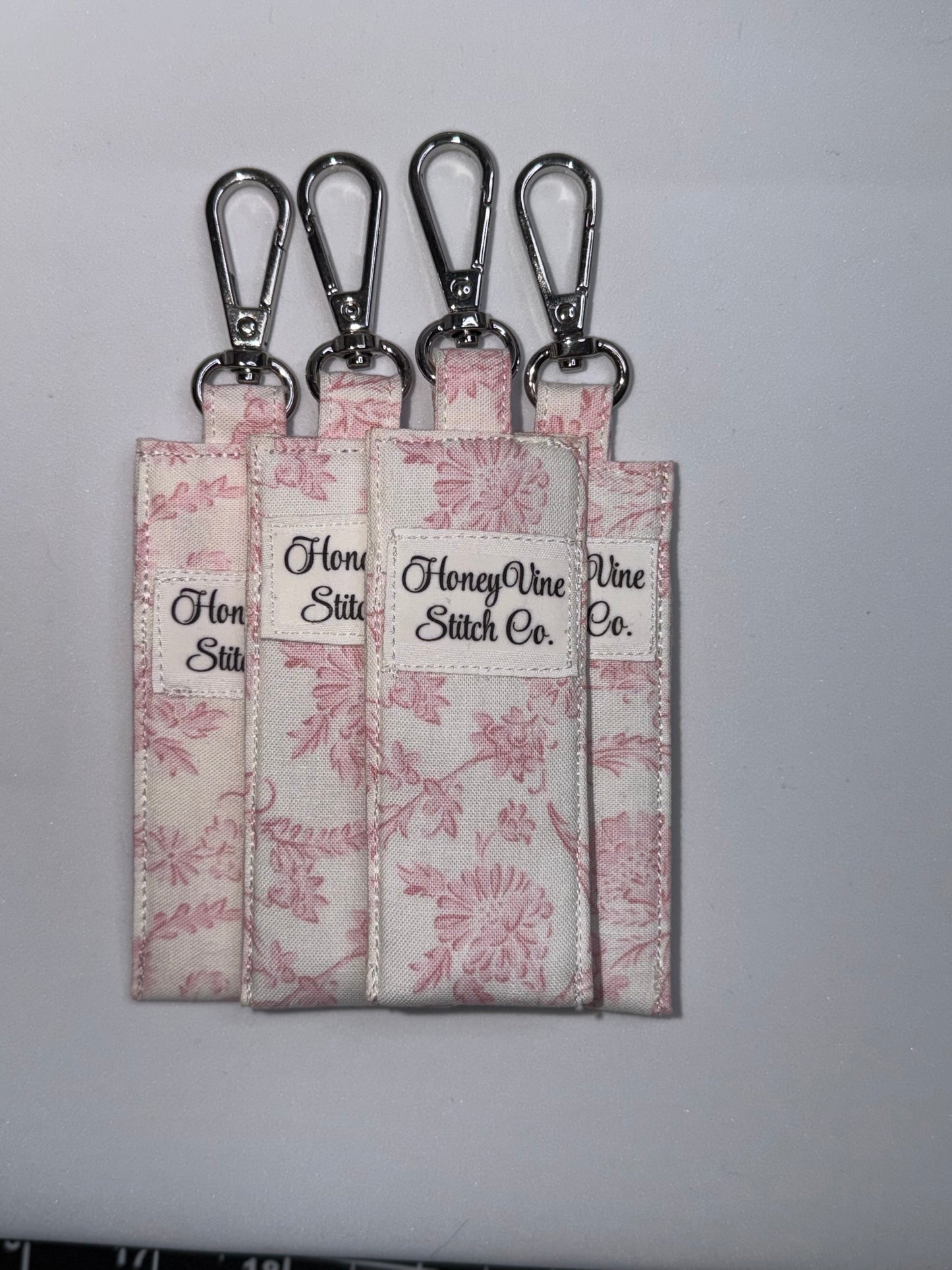 Blush Bloom Lip Balm Holder Keychain