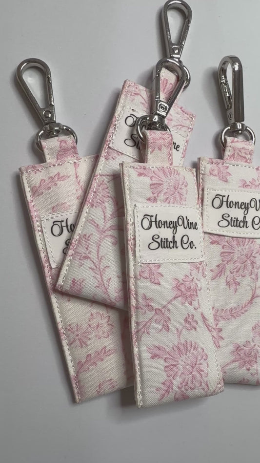 Blush Bloom Lip Balm Holder Keychain