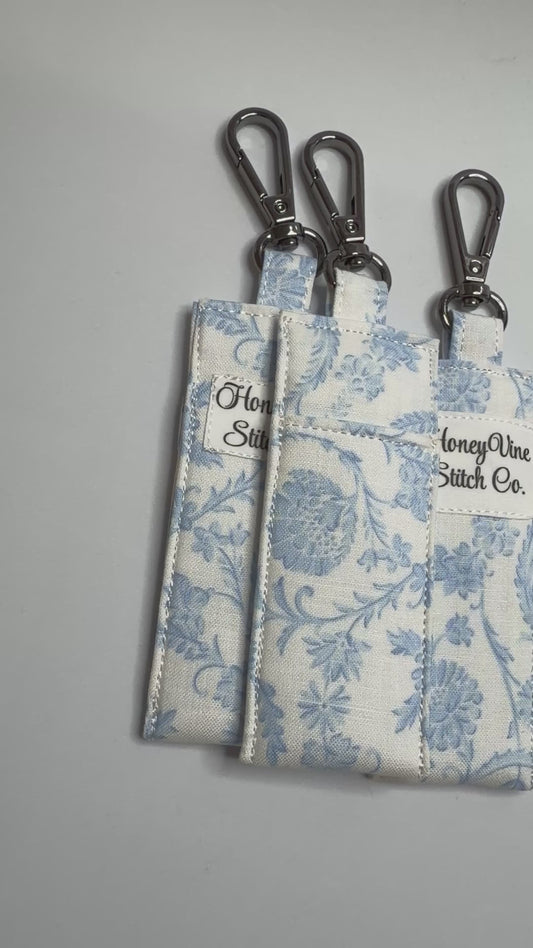 Blue Bloom Lip Balm Holder Keychain